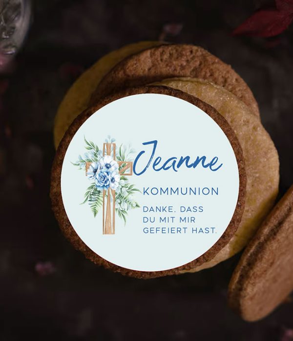 CAKEMOTION · finest edible designs · Keksaufleger & Aufleger selbst gestalten · bedrucktes Esspapier · Onlineshop · Kommunion · Kreuz · Spruch · Konfigurator · Druck